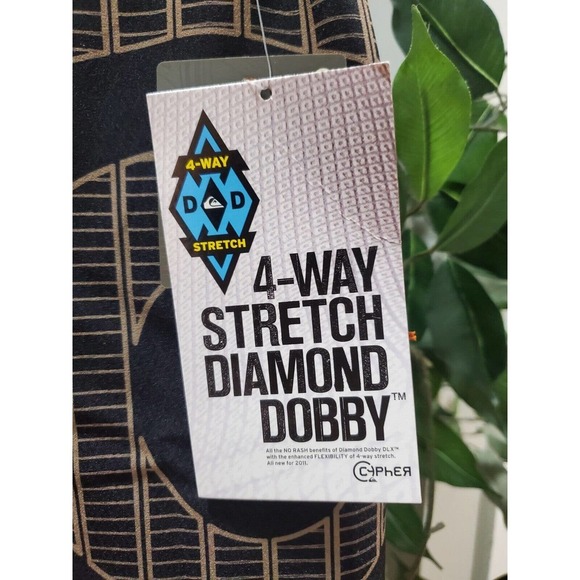 Quicksilver Men Beige & Black Polyester Pull On Stretch Swimwear Shorts Size 32 - Picture 5 of 15